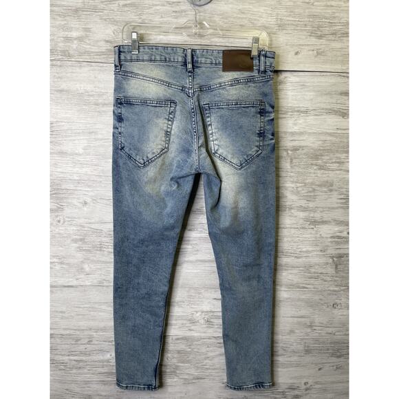 Nuon Rodeo Crop Jeans Mens 30 Distressed Blue Denim Stretch Straight Fit W30 - Picture 7 of 10